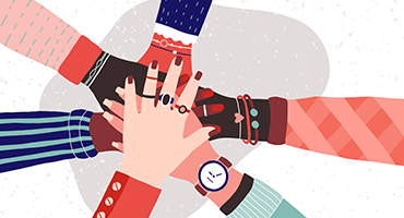 Community Hand huddle