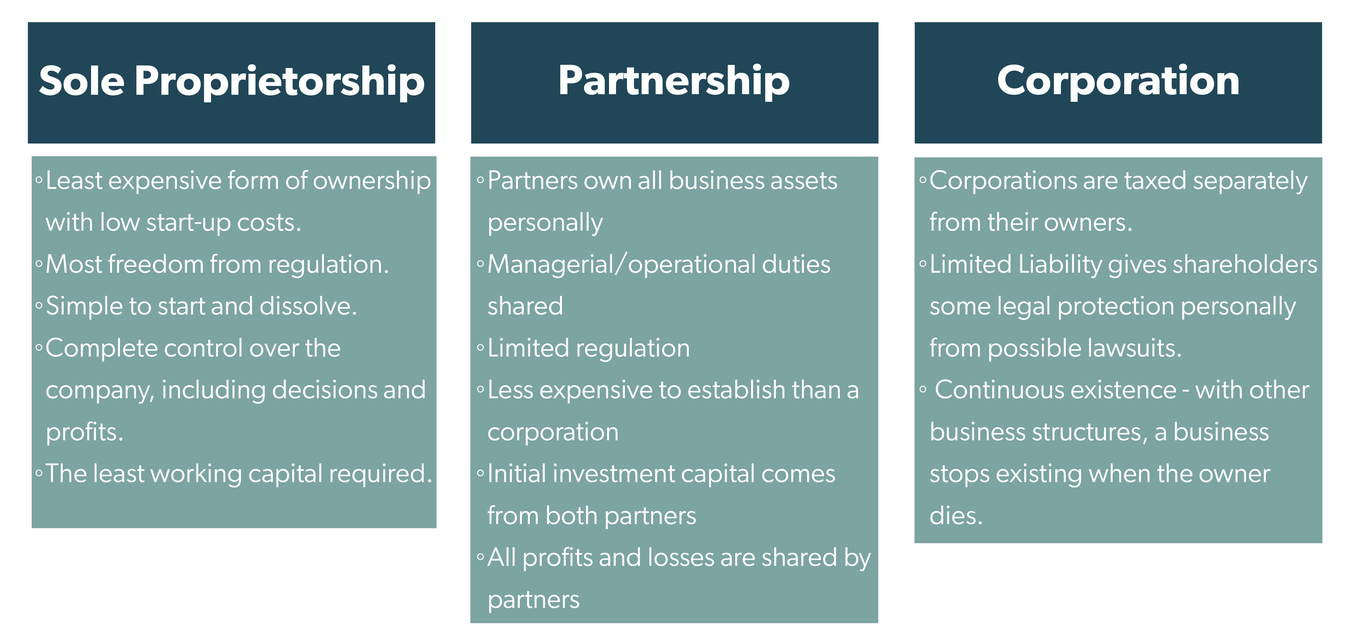 infographic about business structures